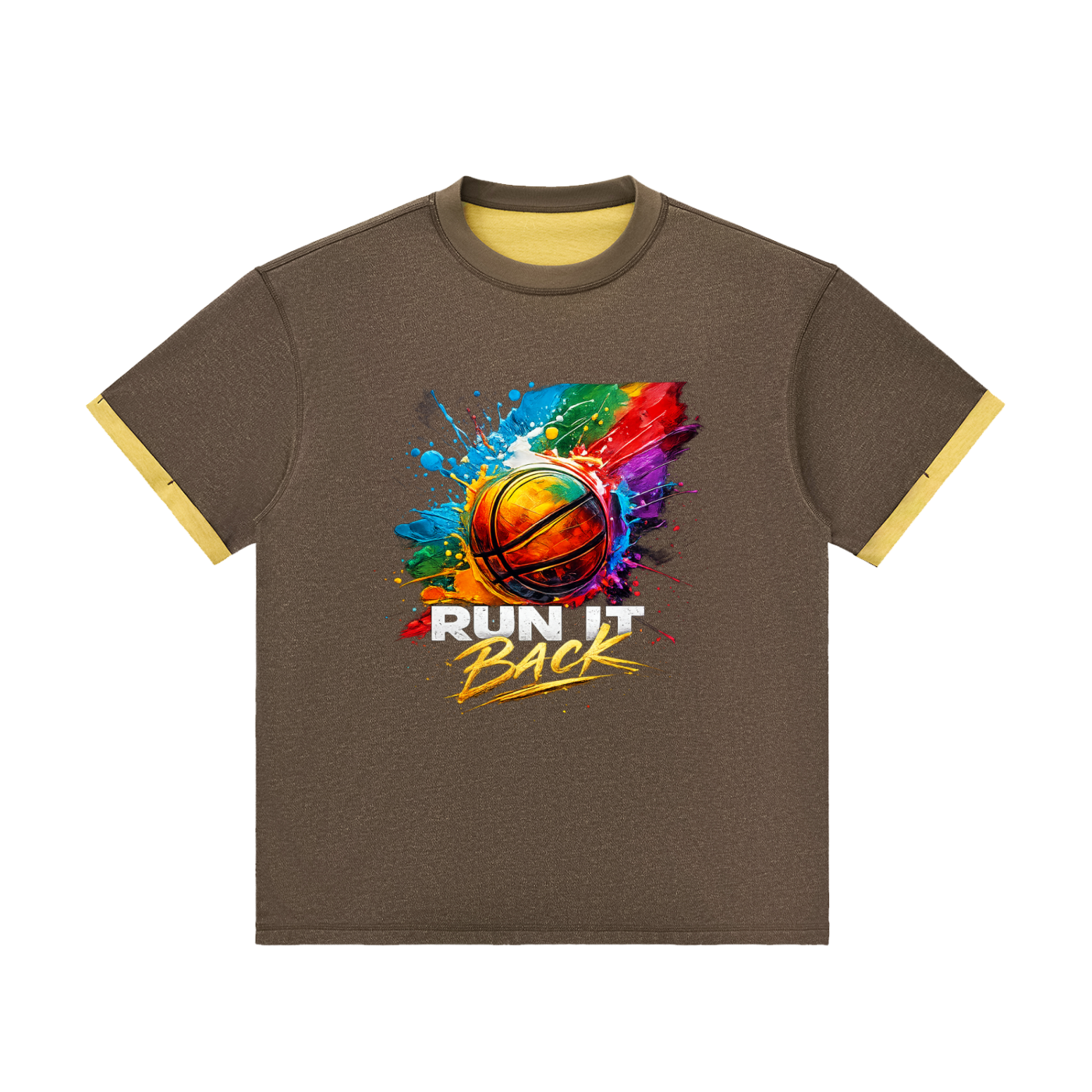 Contrast Cuff Cuffed T-Shirt