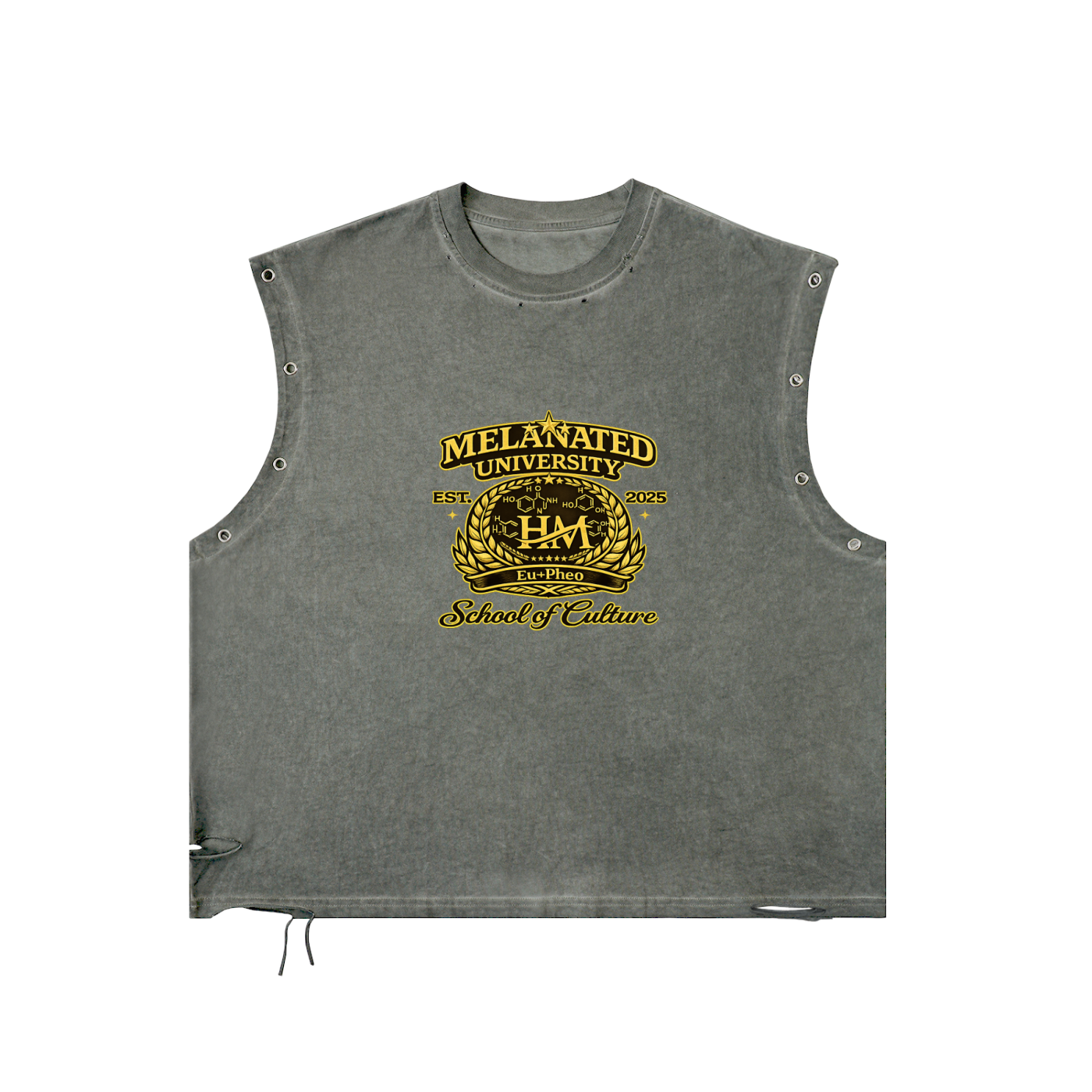 Distressed Grommet Eyelet Tank Top