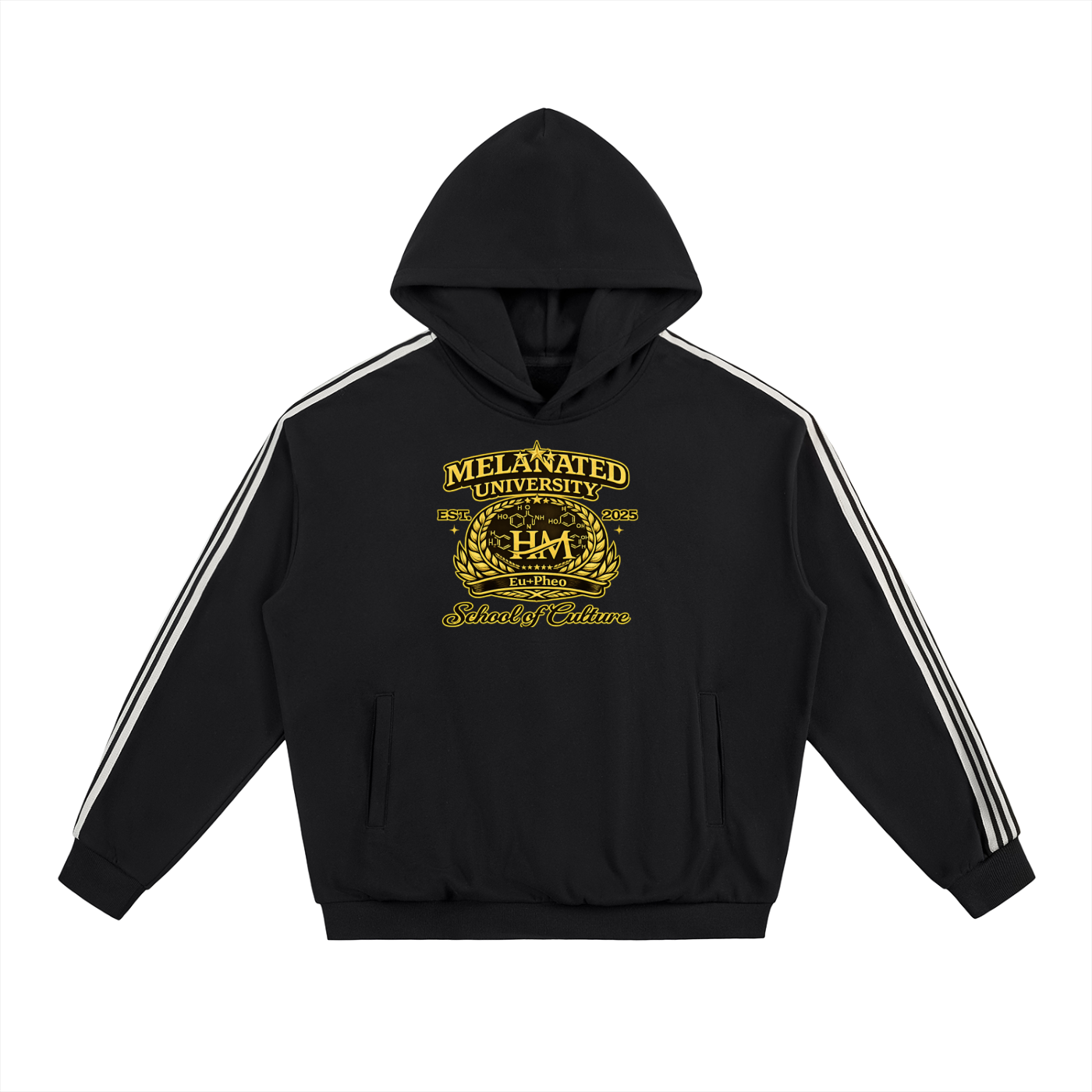 Side Stripe White Super Heavyweight Hoodie