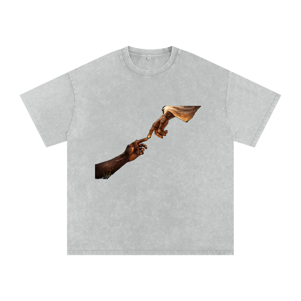 Snow Washed Oversized Cotton T-Shirt