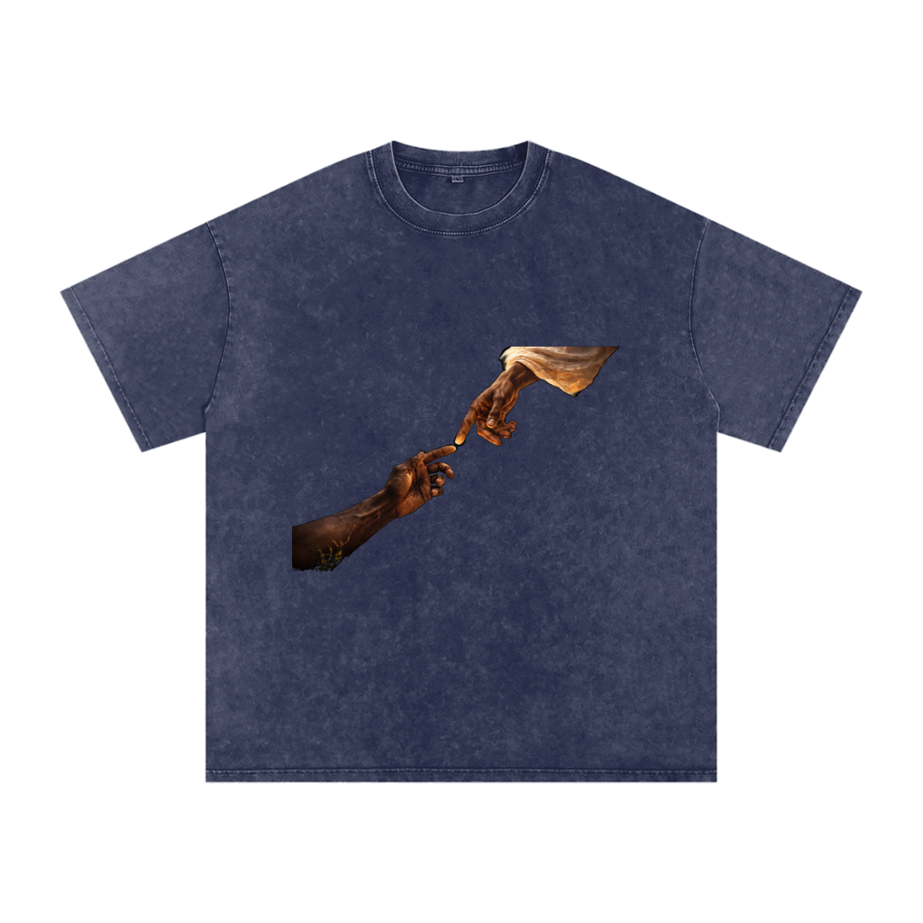 Divine Touch Snow Washed Oversized Cotton T-Shirt