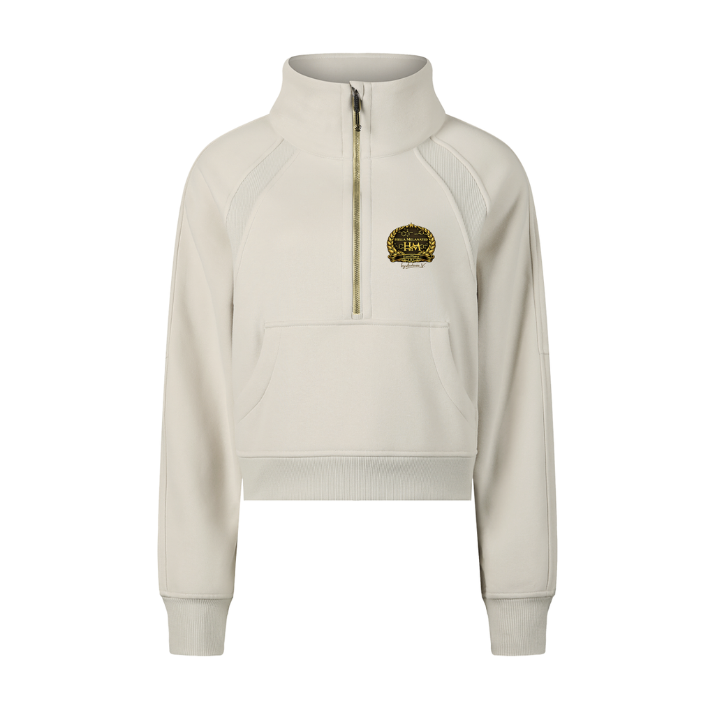 HM Cropped Half-Zip Sweatshirt