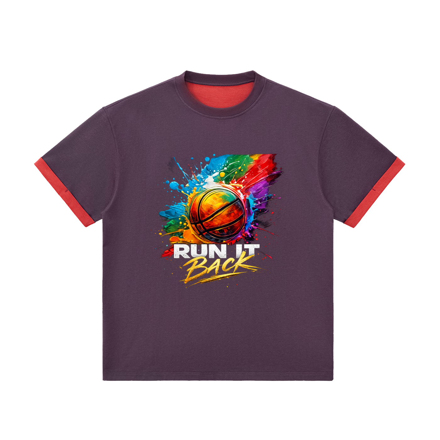 Contrast Cuff Cuffed T-Shirt