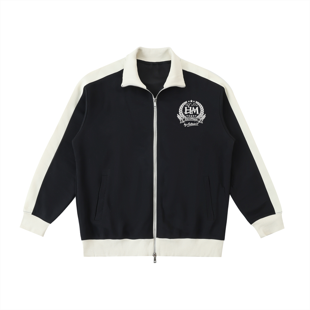 Contrast Trim Stand Collar Jacket