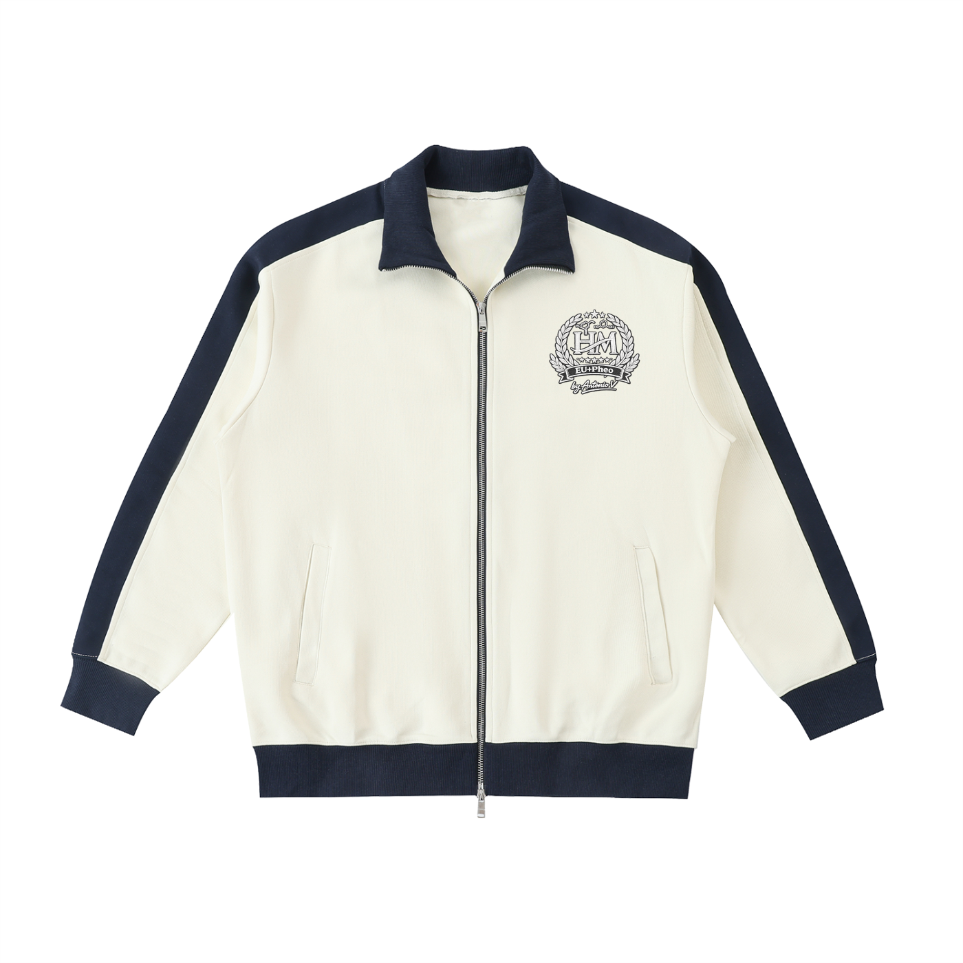 Contrast Trim Stand Collar Jacket