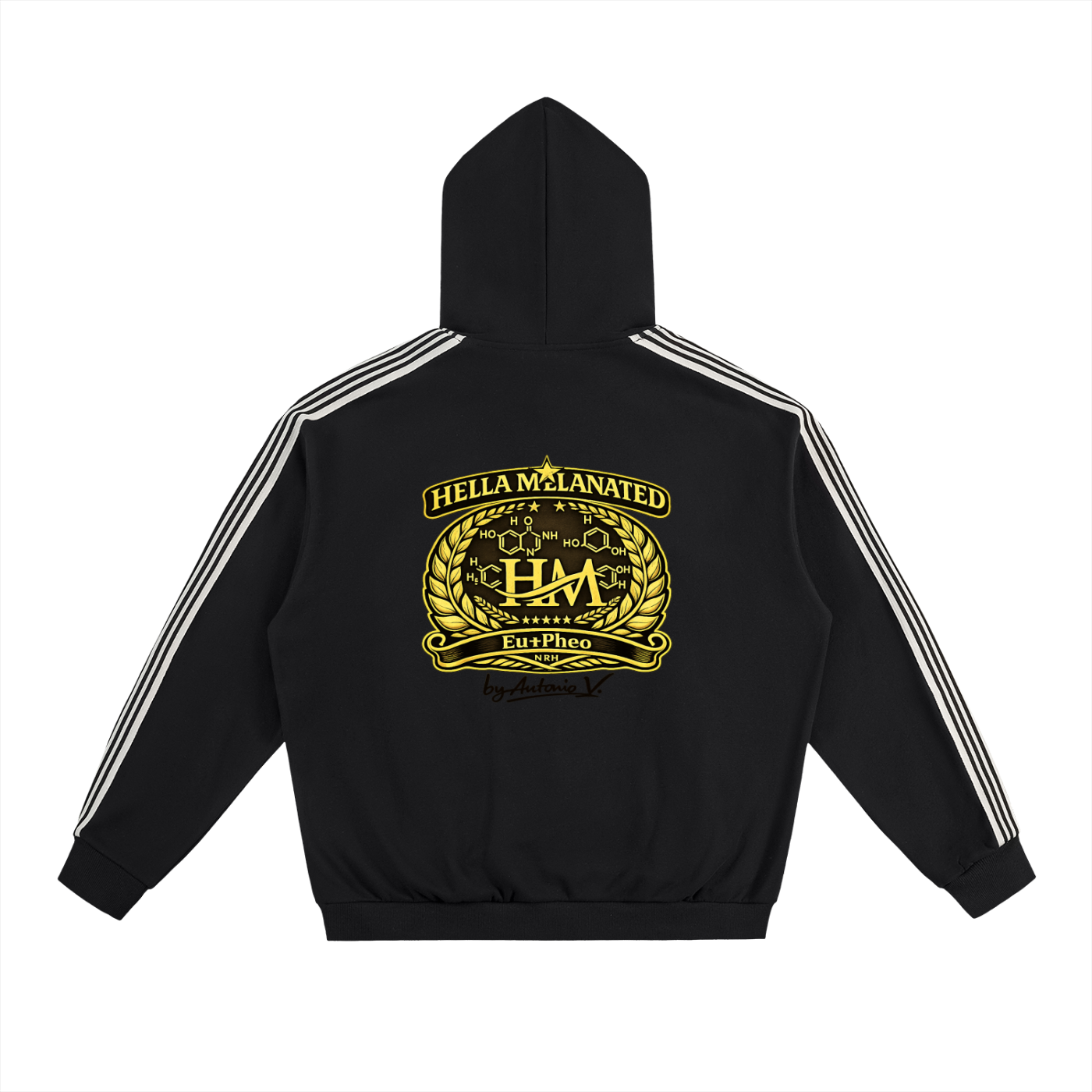 Side Stripe White Super Heavyweight Hoodie