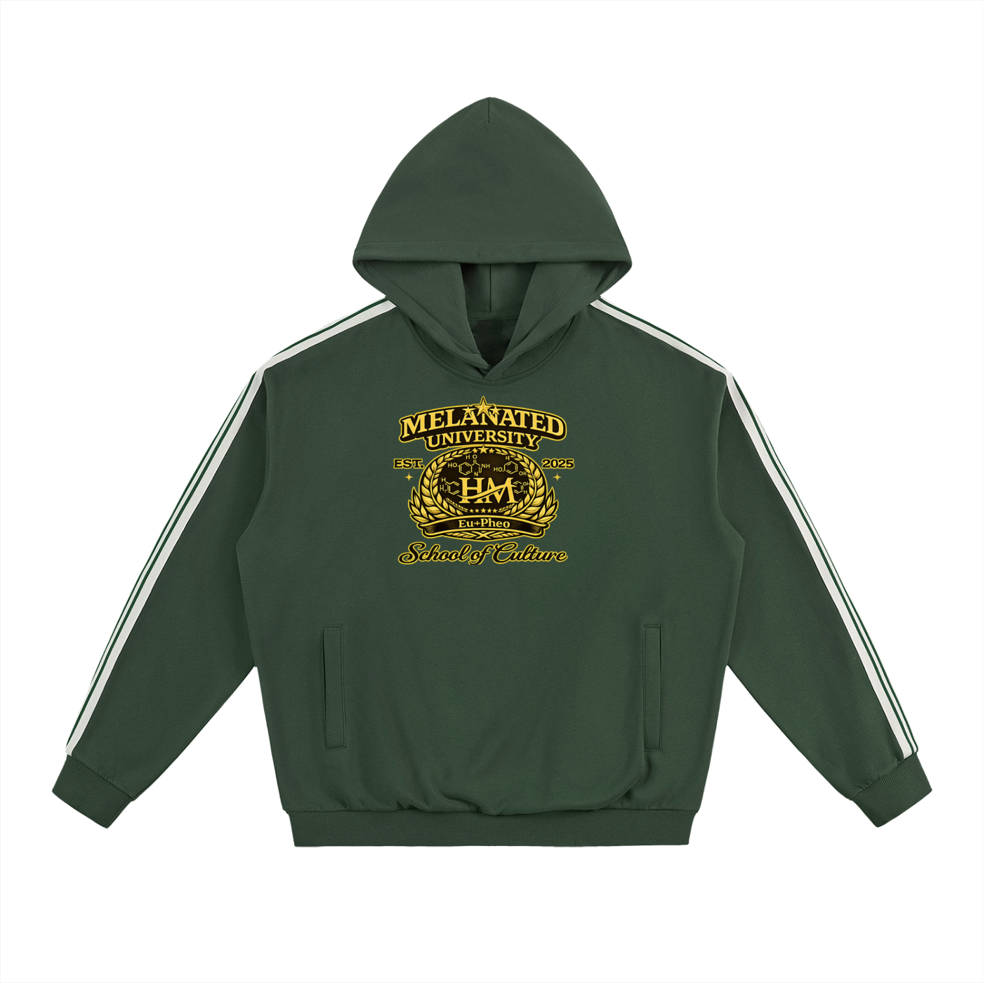Side Stripe White Super Heavyweight Hoodie
