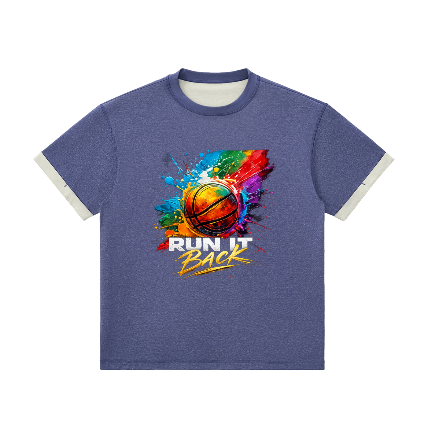 Contrast Cuff Cuffed T-Shirt